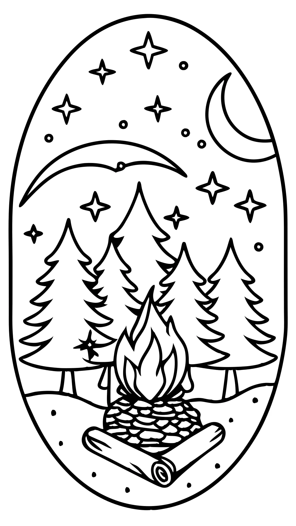 coloriage de feu de camp